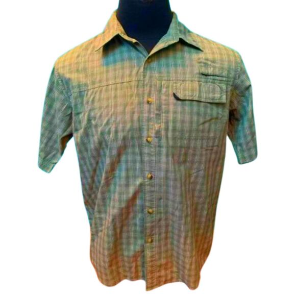 Wrangler Men's Breathable Fishing Shirt - Medium, Green Plaid, Pockets & Mesh 2X - Picture 2 of 8